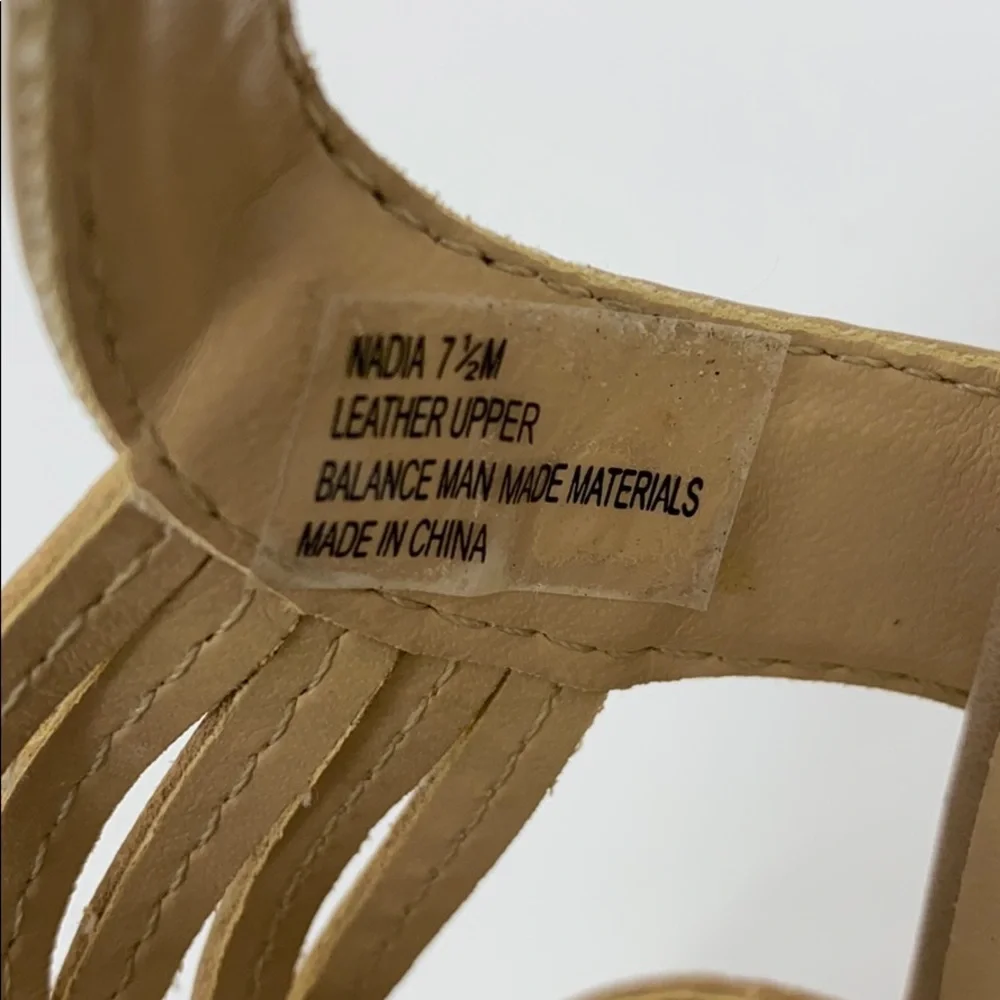 Audrey Brooke Womens Tan Woven Leather Slingback Heel Sandals Size 7-1/2 M - Picture 8 of 9